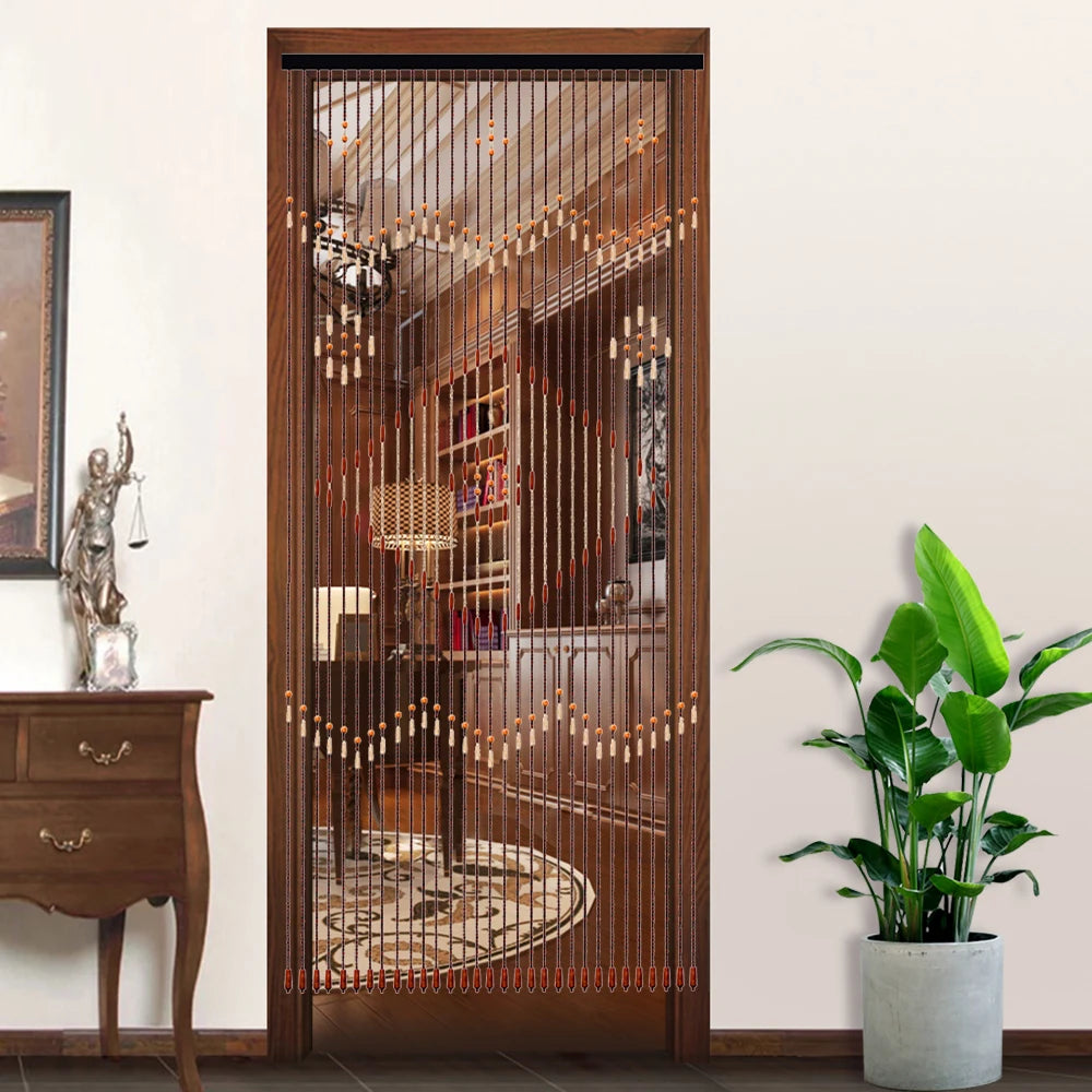 31-Line Wooden Bead String Door