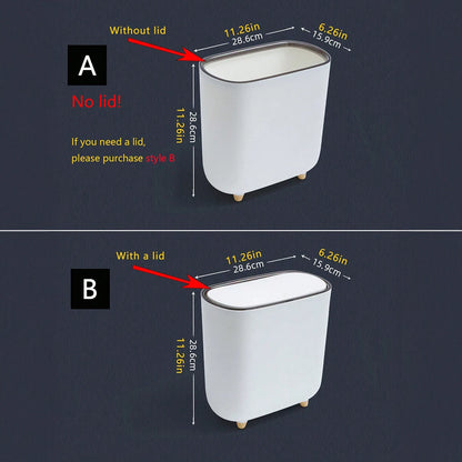 Narrow Shape Press Ring Trash Can with Lid for Bathroom Gap, Highlighting the Features of Garbage Classification