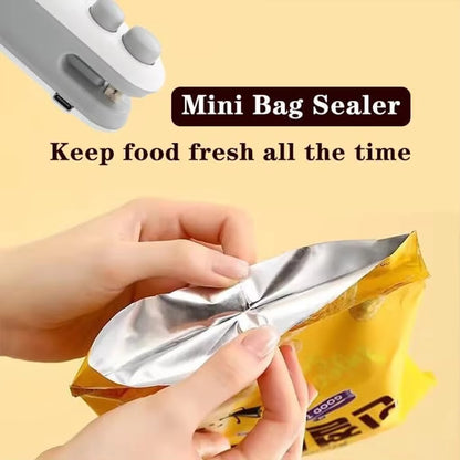 Portable 2-in-1 Mini Heat Sealer and Cutter for Storage Bags and Snacks, Rechargeable Handheld Food Sealing Device